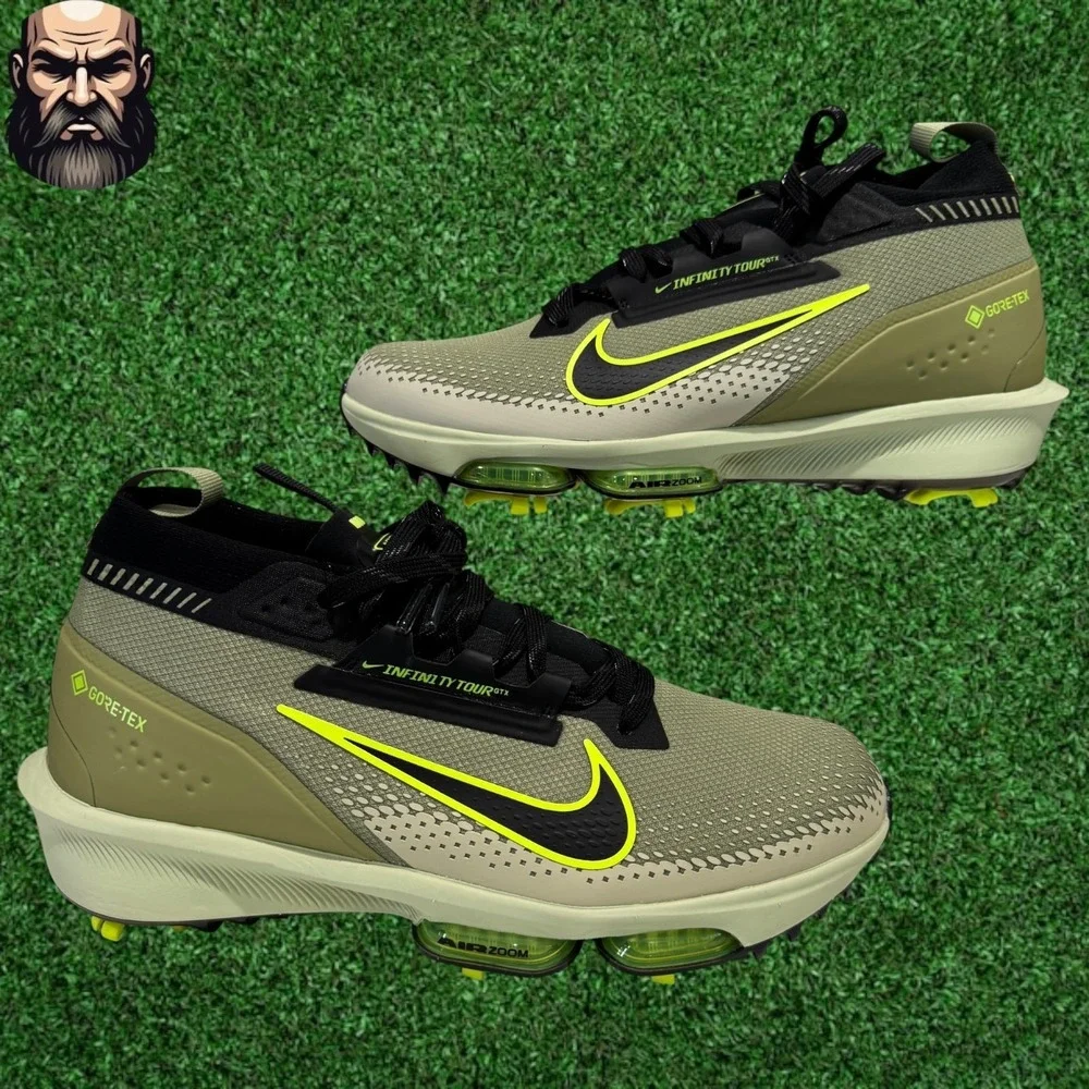 Nike Infinity Tour Next% 2 GTX‎ Olive Green Golf Shoes FV4897-300 Men's Size 9